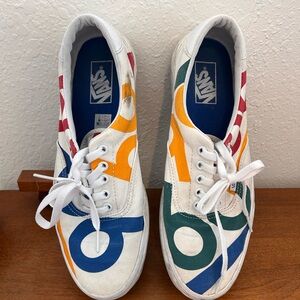 Vans White Sneakers with Bold Color Accents